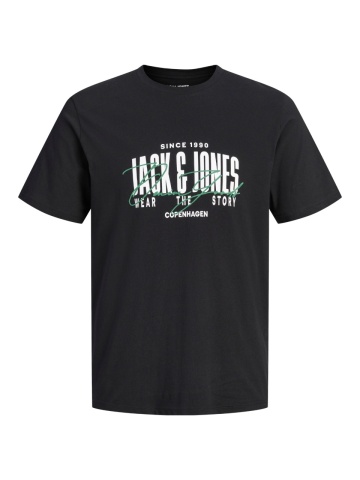 Jack & Jones Tricou la baza gatului baieti, din bumbac, Regular fit, Negru