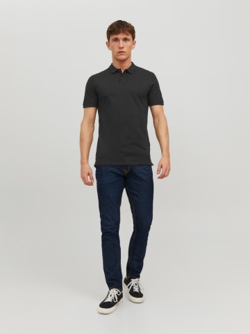 Jack & Jones Tricou polo Basic, Slim Fit, din bumbac, Negru - Img 6