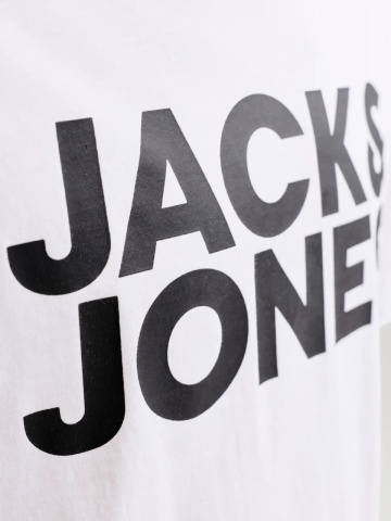 Jack & Jones Tricou simplu, barbati, din 100% bumbac, Regular Fit, JJECORP, Alb - Img 5