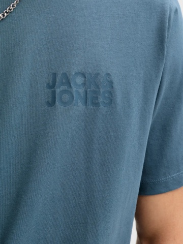 Jack & Jones Tricou simplu, barbati, din 100% bumbac, Regular Fit, JJECORP, Albastru inchis - Img 4