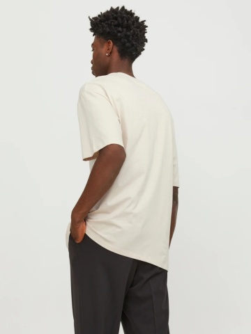 Jack & Jones, Tricou simplu, Bradley, barbati, din bumbac, Relaxed fit, Bej - Img 2