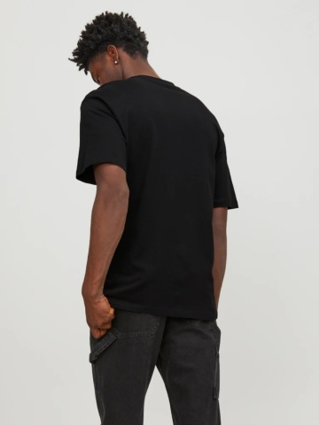 Jack & Jones, Tricou simplu, Bradley, barbati, din bumbac, Relaxed fit, Negru - Img 2