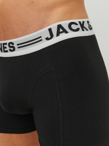 Jack & Jones Underwear barbati Set 3 perechi de boxeri, cu talie medie, SENSE, Negru - Img 5