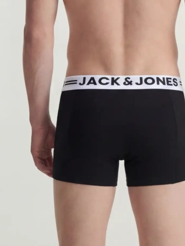 Jack & Jones Underwear barbati Set 5 perechi de boxeri, cu talie medie, JACSENSE, Negru - Img 2