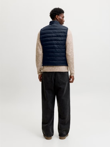 Jack & Jones Vesta barbati fara gluga cu guler inalt, Regular fit, JJEKINGSLEY, Bleumarin inchis - Img 7