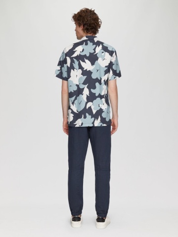 Q/S by s.Oliver Camasa barbati cu maneca scurta, Regular Fit cu imprimeu floral, Alb - Img 5