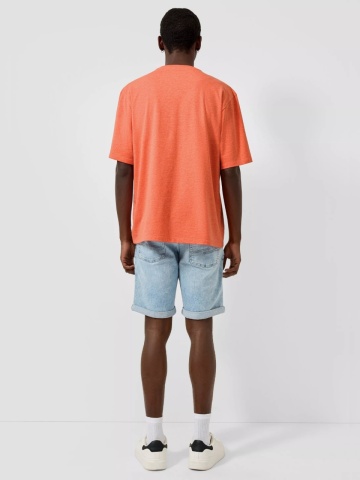 Q/S by s.Oliver Tricou barbati din amestec de bumbac, Relaxed fit, Portocaliu - Img 5