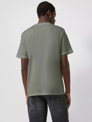 Q/S by s.Oliver Tricou barbati, la baza gatului, din bumbac, Regular Fit, Olive - Img 2