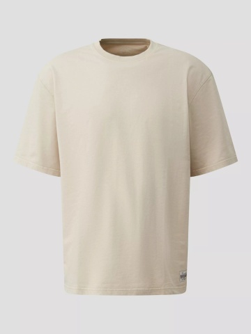 Q/S by s.Oliver Tricou la baza gatului barbati, din bumbac, Relaxed fit, Crem - Img 6
