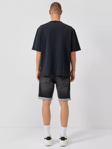 Q/S by s.Oliver Tricou la baza gatului barbati, din bumbac, Relaxed fit, Gri inchis - Img 5