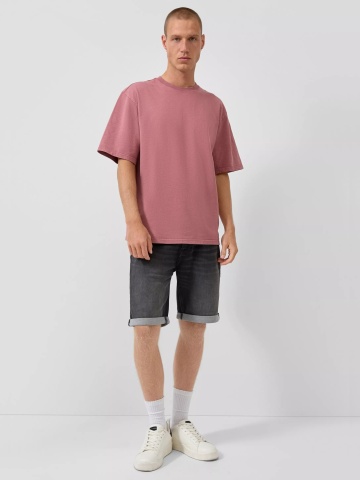 Q/S by s.Oliver Tricou la baza gatului barbati, din bumbac, Relaxed fit, Roz - Img 4