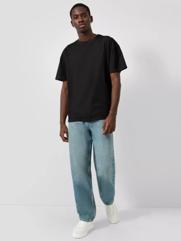 Q/S by s.Oliver Tricou la baza gatului barbati, din jerseu, Relaxed fit, Negru - Img 4