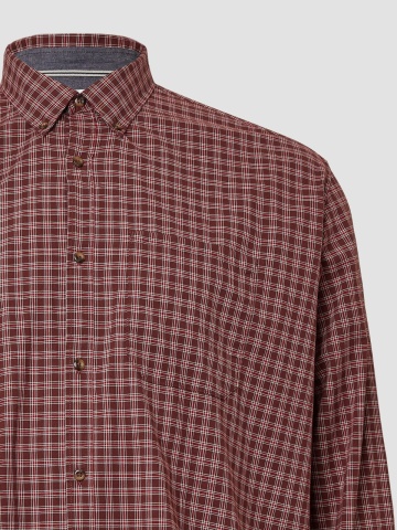 s.Oliver Big Sizes Camasa casual, barbati big sizes, cu imprimeu in carouri, Regular fit, Rosu - Img 8