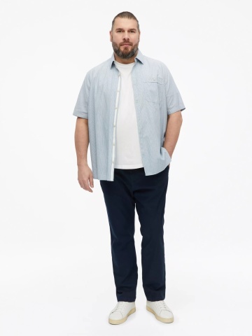 s.Oliver Big Sizes Camasa casual, barbati big sizes, din bumbac, Regular fit, Albastru - Img 7
