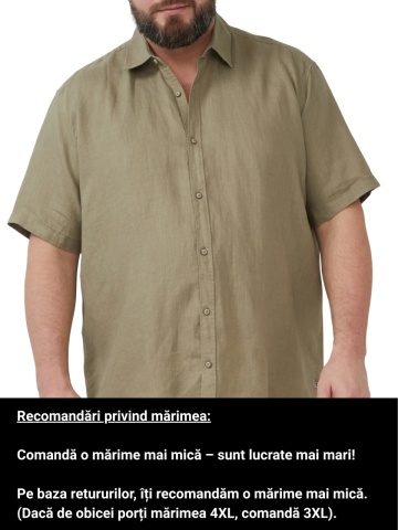 s.Oliver Big Sizes Camasa din 100% in, barbati big sizes, Regular fit, Olive - Img 3