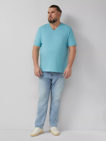 s.Oliver Big Sizes Tricou barbati big sizes cu anchior, din bumbac, Regular fit, Albastru deschis - Img 5