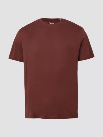 s.Oliver Big Sizes Tricou barbati big sizes cu decolteu la baza gatului, 100% bumbac, Bordeaux - Img 7