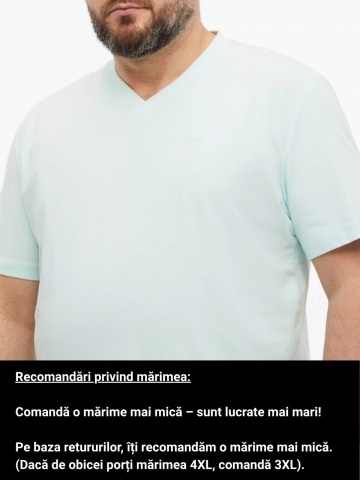 s.Oliver Big Sizes Tricou cu anchior, barbati big sizes, din bumbac, Regular fit, Turcoaz deschis - Img 4