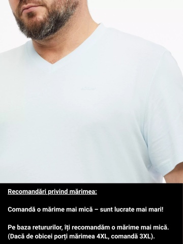s.Oliver Big Sizes Tricou cu anchior, barbati big sizes, din bumbac, Regular fit, Albastru deschis - Img 4