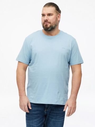 s.Oliver Big Sizes Tricou cu decolteu la baza gatului, barbati big sizes, din bumbac, Regular fit, Albastru