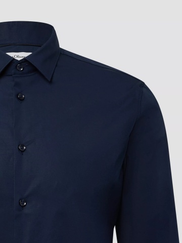 s.Oliver BLACK LABEL, Camasa barbati din amestec de bumbac, cu croiala Tailored fit, Bleumarin inchis - Img 8
