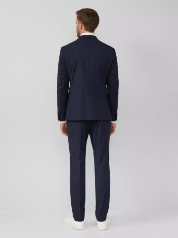 s.Oliver BLACK LABEL, Sacou elegant barbati, croiala Slim fit, Bleumarin inchis - Img 6