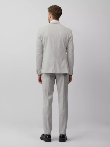 s.Oliver BLACK LABEL Sacou elegant barbati, croiala Slim fit, Gri deschis - Img 2
