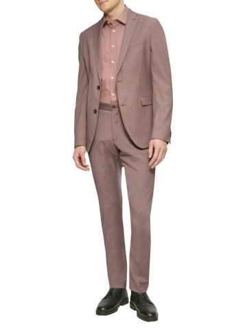 s.Oliver BLACK LABEL Sacou elegant barbati, croiala Slim fit, Liliac inchis - Img 3