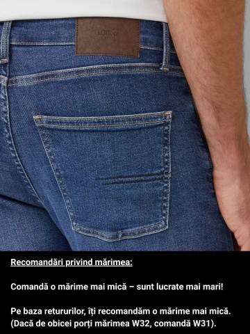 s.Oliver Blugi barbati Nelio, cu talie medie si croiala Slim fit, Albastru inchis - Img 3