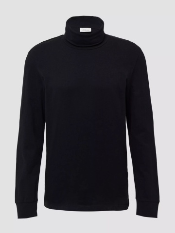 s.Oliver Bluza barbati, cu guler si croiala Regular Fit, Negru - Img 6