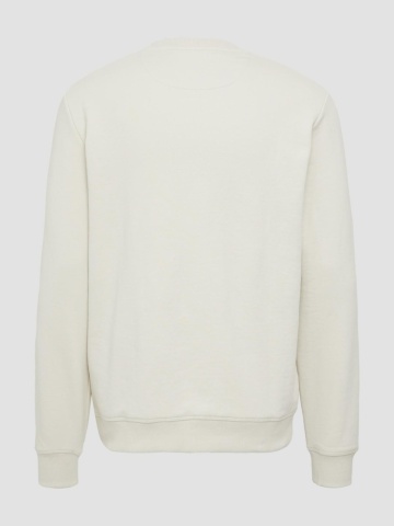 s.Oliver Bluza simpla barbati din amestec de bumbac si viscoza, Regular fit, Crem - Img 2