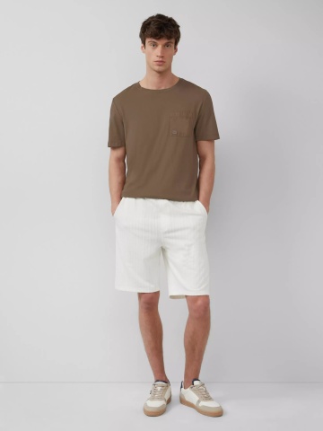 s.Oliver Pantaloni scurti, barbati, Detroit, cu aspect texturat, Relaxed fit, Alb - Img 6