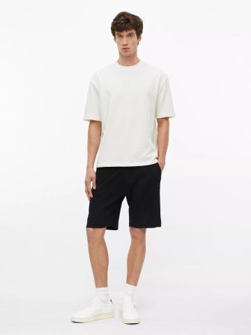 s.Oliver Pantaloni scurti barbati, din amestec de bumbac, cu talie medie, Relaxed fit, Detroit, Negru - Img 6
