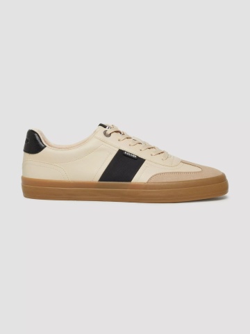s.Oliver Sneakers barbati, cu detalii, in dungi, Bej