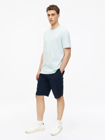 s.Oliver Tricou barbati din bumbac, cu imprimeu, Regular fit, Turcoaz deschis - Img 4