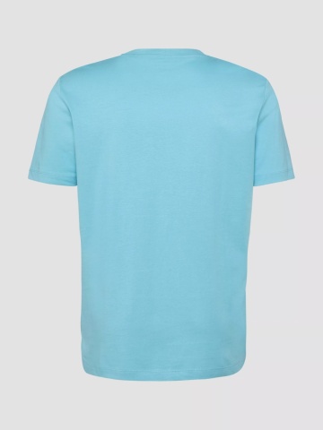 s.Oliver Tricou barbati din bumbac, la baza gatului, Regular fit, Turcoaz - Img 5