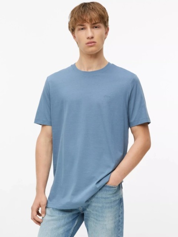 s.Oliver Tricou barbati, din bumbac, la baza gatului, Regular fit, Albastru