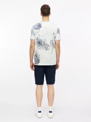 s.Oliver Tricou barbati, din jerseu de bumbac, cu imprimeu tropical, Turcoaz deschis - Img 2
