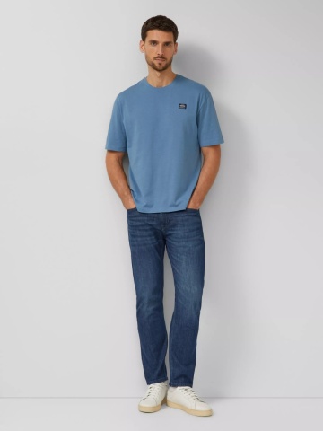 s.Oliver Tricou barbati, din jerseu gros de bumbac, Modern fit, Albastru - Img 4