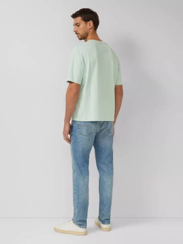s.Oliver Tricou barbati, din jerseu gros de bumbac, Modern fit, Verde menta - Img 5