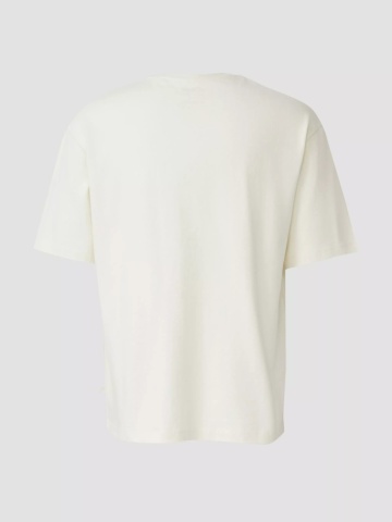 s.Oliver Tricou barbati la baza gatului, din jerseu gros de bumbac, Modern fit, Crem - Img 2