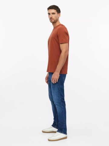 s.Oliver Tricou cu decolteu la baza gatului, barbati, din bumbac, Regular fit, Maro - Img 5