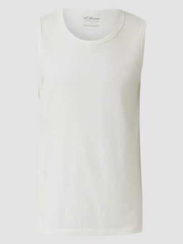 s.Oliver Tricou fara maneca barbati, din jerseu de bumbac, Regular fit, Alb - Img 6