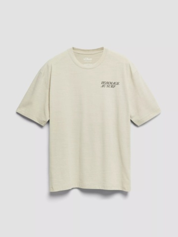 s.Oliver Tricou la baza gatului, barbati, cu imprimeu, Modern Fit, Crem - Img 5