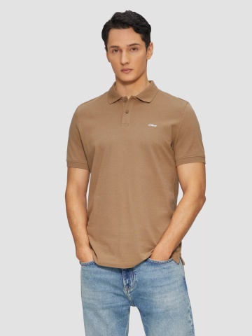 s.Oliver Tricou polo barbati, din bumbac, Regular Fit, Maro