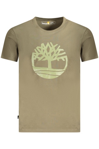 Timberland Tricou SS Tree barbati, cu imprimeu central, Regular fit, Verde inchis - Img 1