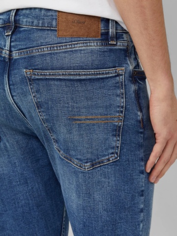 Blugi barbati Mauro cu talie medie, croiala Regular Fit, Tapered Leg, Albastru deschis - Img 4