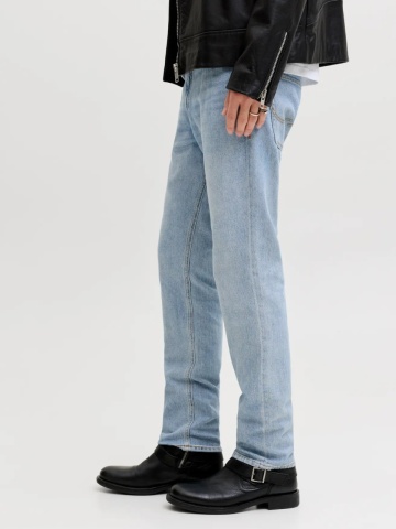 Jack & Jones Blugi barbati CLARK, cu talie medie si croiala Regular fit, Albastru deschis - Img 3