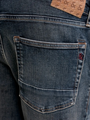 Jack & Jones Blugi barbati CLARK DUKE, cu talie medie si croiala Regular fit, Albastru inchis - Img 4