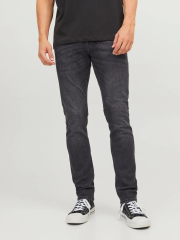 Jack & Jones Blugi barbati GLENN, cu talie joasa si croiala Slim fit, Negru